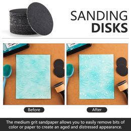 Sanding Disks Replacement Tool Mini Ink Blending Tools Medium-Grit Sandpaper for Scrapbooking Craft Card Background Making Tools