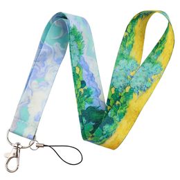 Oil Painting Phone Lanyard Neck Strap Lanyards for Key ID Card Gym Cell Phone Strap USB Badge Holder Rope Mobile Pendant