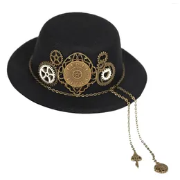 Party Supplies Steampunk Mini Top Hat Decoration Metal Gears And Chain Costume Accessories For Carnival Women Fancy Dress Festival