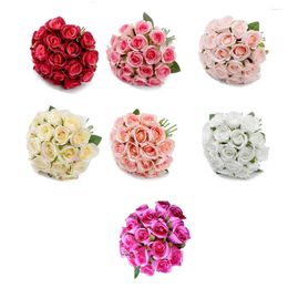 Decorative Flowers Artificial Lifelike Rose Fake Flower Arrangement Wedding Decors