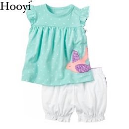 Shorts Fashion Baby Girls Clothes Suit Bird Cute Newborn Clothing Sets Toddler TShirt Hot Shorts Summer Outfit 6 9 12 18 24 Month Tops