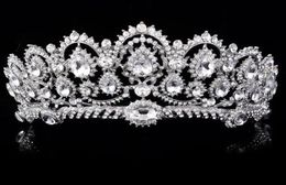 Luxurious Sparkle Pageant Crowns Rhinestones Wedding Bridal Crowns Bridal Jewellery Tiaras Hair Accessories shiny bridal tiaras5169050
