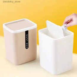 Waste Bins Mini Trash Can Removable 360 Deree Small Waste Bin Lihtweiht Saves Space Sundries Barrel Shake Cover Storae Bucket L49