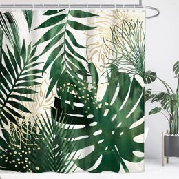 Shower Curtains Green Cactus Curtain Botanical Flower Watercolor Western Potted Succulent Farm Bathroom Decorative