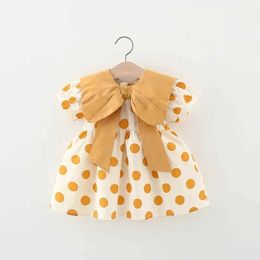 Girl's Dresses Summer Dress 1-3 Years Girls Dress Childrens New Bow Lapel Bubble Sleeve Print Princess Dress Baby Clothes Dress for Girls