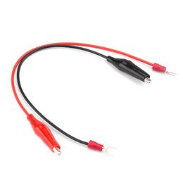 20cm Electrical Insulated Alligator Clips with Test Cable Double-ended Crocodile Clips Roach Clip Test Jumper Wire Black & Red