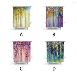 Shower Curtains Plant Printing Fabric Polyester Waterproof Curtain Colourful Bath Home Bohemia Ethnic Decoration