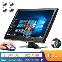 LCD HD Monitor Portable 10.1" Mini TV & Computer Display 2 Channel Video Input Security Monitor With Speaker HDMI VGA