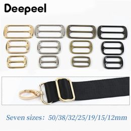 10Pcs Deepeel 12-50mm Metal Bag Strap Slider Buckles Tri-Glide Webbing Adjuster Buckle DIY Backpack Belt Hook Clasp Accessories