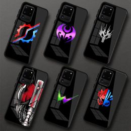Kamen Rider Black Phone Case For Samung Galaxy S23 S22 S21 Pro Ultra M14 A14 A34 A54 A13 A33 A53 Black PC Glass Phone Cover