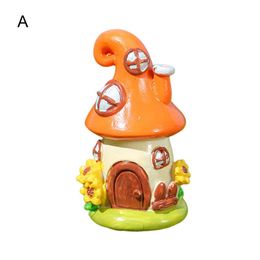 Small Solid Cake Topper Fairy Garden Mushroom Cottage Desktop Decor Mini House Ornament Miniature Garden Accessories