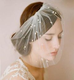 2021 Charming Ivory Tulle Bridal Tiaras Bohemia Hair Accessories Faux Pearl Headband Wedding Accessory Girls Party Headwear Bride 1864257