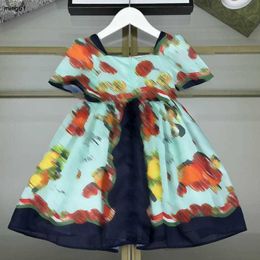 Brand girls partydress Fruit pattern printing baby skirt Size 100-160 CM kids designer clothes summer Princess dress 24April