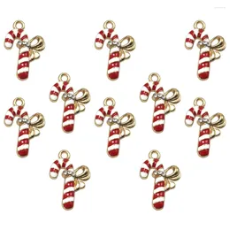 Vases 10pcs Fashion Candy Cane Earrings Pendants Cartoon Alloy Charms DIY Jewelry Making Accessory Aesthetic Room Decor