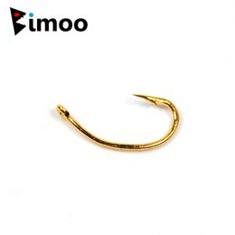 500PCS Gold Color Curved Shank Fishing Hook Nymph Scud Shrimp Pupae Larvae Caddis Fly Tying Fish Hooks #10 #12 #14 #16 Wholesale 240328