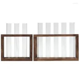 Vases Creative Hydroponic Test Tube Vase Set & Stand Home Decors Plant Glass Flower For Office