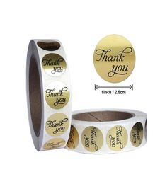 4 styles 1 inch gold round thank you adhesive label sticker envelope seal stickers for baked papckage3301932