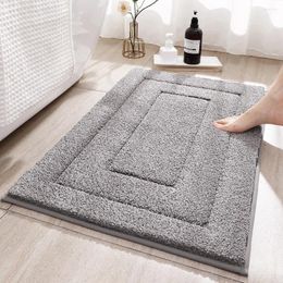 Carpets Microfiber Bathroom Mat High Quality Thickened Solid Color Non-Slip Water Absorbent Shower Room Door Bath Rug Carpet