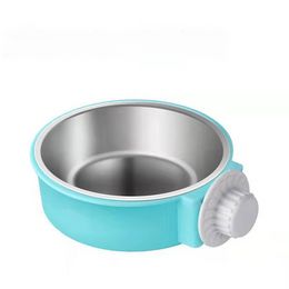 Double Cat Bowl Hanging Dog Bowl Pet Feeding Cat Water Bowl for Dog Food Fixed Cage Pet Hanging Bowls for Dogs Feeder Product