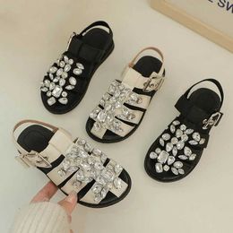 Sandali per bambini sandali ragazze sandali sandali estate rhinestone bambini sandali ragazze chiuse sandals per ragazze scarpe per bambini j240410