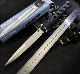 Pro 13 inch Cold Steel 26s TiLite 26SXP Knife AUS8 Blade Folding Knifes Stiletto Sword Satin Plain Blade Black ZyEx Handle Outdo5156338