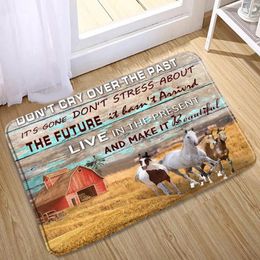 Bath Mats Cow Mat Farmhouse Farm Animal Inspirational Quote Rustic Wooden Bedroom Small Carpet Kitchen Toilet Bathroom Doormat