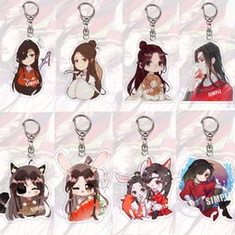 Anime Tian Guan Ci Fu Keychain Acrylic Xie Lian Hua Cheng Figure Key Chain Keyring Key Ring for Fans Friends Men Jewelry Gifts