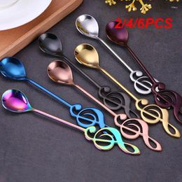 Coffee Scoops 2/4/6PCS Stainless Steel Spoon Creative Ice Tea Milk Scoop Home Kitchen Spoons Bar