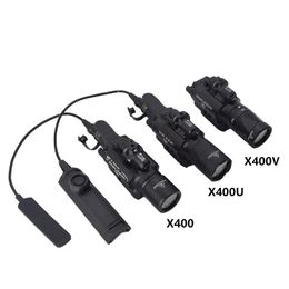 Tactical Scout Light with Switch X400V IR X400 X400U Weapon Hunting Flashlight with Red Laser