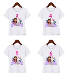 Kawaii Girls Tshirt Cute Gabbys Doll House Cartoon Print For Kids Birthday Clothing 210 Year Old Baby Tops2861600