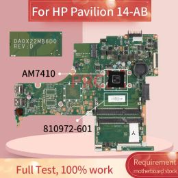 Motherboard 810972601 810972501 For HP Pavilion 14AB AM7410 Laptop Motherboard DA0X22MB6D0 DDR3 Notebook Mainboard