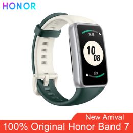 Armbänder Ehrenband 7 Blut Sauerstoff Smart Watch Herzfrequenzstress Monitor 1.47 Amoled Screen Fitness Armband wasserdichtes Smartband