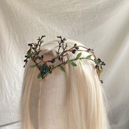 Forest Leaves Antler Woodland Tiara elf Tiara Elven Headpiece Fairy Crown Elvish Tiara with Branches Wedding Forehead Tiara