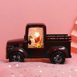 Red Truck Christmas Decor Vintage Red Truck With Santa And Mini Christmas Trees Pickup Truck Car Model Ornaments For Christmas