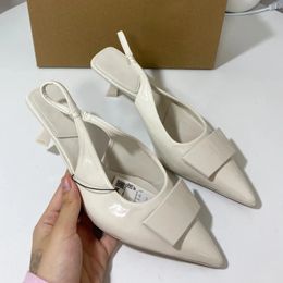 Formal high heeled sandals for woman concise Office Lady Slingbacks Stilettos sexy pointed toes summer Chic ladies mules shoes 240328