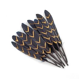 20Pcs/Lot Gold Golden Black Duck Goose Feathers for Crafts DIY Geese Feather Decor Handicraft Accessories Fly Tying Materials