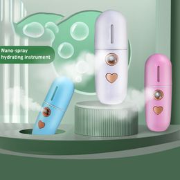 New Heart Mini USB Rechargeable Nano Facial Hydrator Sprayer Women Beauty Instruments Home Use Humidifier Face Steamer Skin Care