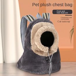 Cat Carriers Winter Plush Pet Chest Backpack Go Out Portable Bag