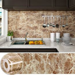 80cm Width Marble Self Adhesive Wallpaper Vinyl Wall Stickers Waterproof Contact Paper For Kitchen Decorative Film Home Decor