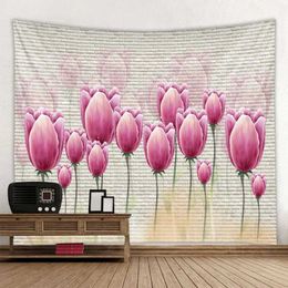 Brick Print Tapestries Wall 3D Botanical Tapestry Wall Hanging Hippie Boho Home Wall Decor Kawaii Room Art Deco Sheets Picnic Mat Blankets R0411