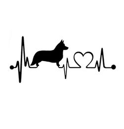 15566CM Cardigan Welsh Corgi Dog Heartbeat Car Rear Windshield Decorative Sticker Cartoon Decals C611507757598