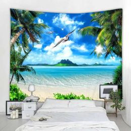 Large Tapestries Beautiful Forest Landscape Painting Tapestry Bohemian Home Wall Decoration Aesthetics Room Decoration Hippie Yoga Mat R0411