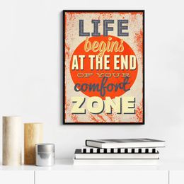 Retro Motivational Life Quotes Poster Graffiti proverb Canvas Painting Wall Art Pictures Kids Room Home Office Decor