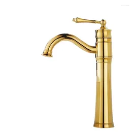 Bathroom Sink Faucets Brass Gold And Cold Basin Faucet Rotatable European Toilet Heighten Single Hole Handle Accessories