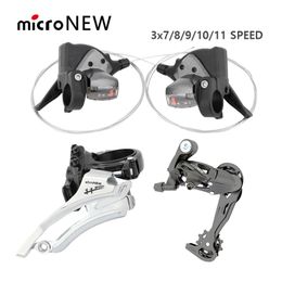 microNEW Mountain Bike Rear Derailleur 9-speed 3x7 3x8 3x9 3x10 3x11 Speed With Internal Shift Cable MTB Bicycle Front Shifter
