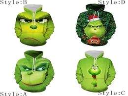 3D Hoodie Green Fur Monster Grinch Hooded Sweater0123458422877