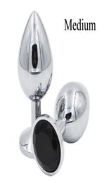 Sex toy massager Medium Size 80x33mm Luxury Silver Threaded Metal Butt Plug Anal Insert Sexy Stopper Anal Sex Toys Audlt Products4069654