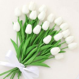 Decorative Flowers 3/5/10PCS Artificial Fake Tulip Bouquet Decoration Wedding Bride Home Table Vase Flower Arrangement