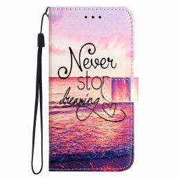 Cute Painted Protect Phone Case For Samsung Galaxy Note 8 9 10 20 S23 S21 S20 FE S22 Ultra S10 Plus Card Slots Wallet Cover D01E