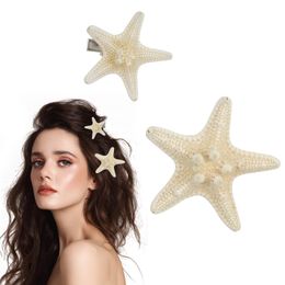 2 Pcs Starfish Hair Clips Boho Beach Sea Star Hair Pins for Women and Girls Cute Hair Barrettes Mermaid Headpiece Accessories